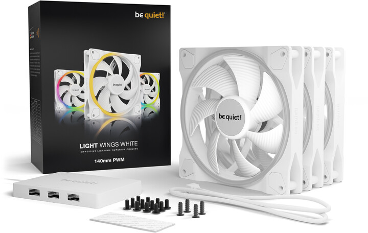 Be quiet! LIGHT WINGS White, PWM, 140mm, Triple-Pack_505631487