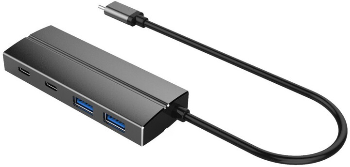 PremiumCord 10G SuperSpeed USB Hub Type C to 2 X USB 3.1 A + 2 X USB 3.1 C Aluminum_1569383183