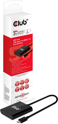 Club3D MST hub USB 3.1 TYPE C na 2x HDMI 1.4_1980675670