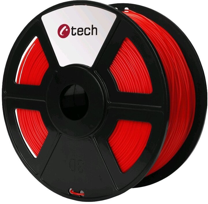 C-TECH tisková struna (filament), PLA, 1,75mm, 1kg, červená_1841606804
