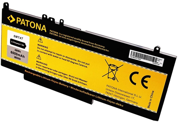 Patona baterie pro ntb DELL LATITUDE E5250/E5450/E5550 6000mAh Li-Pol 7,6V