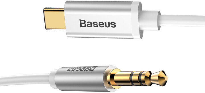 BASEUS kabel audio Yiven Series, USB-C - Jack 3.5mm, M/M, 1.2m, stříbrná_1078480749