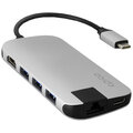 EPICO Hub Multimedia 2 s rozhraním USB-C pro notebooky a tablety - stříbrná