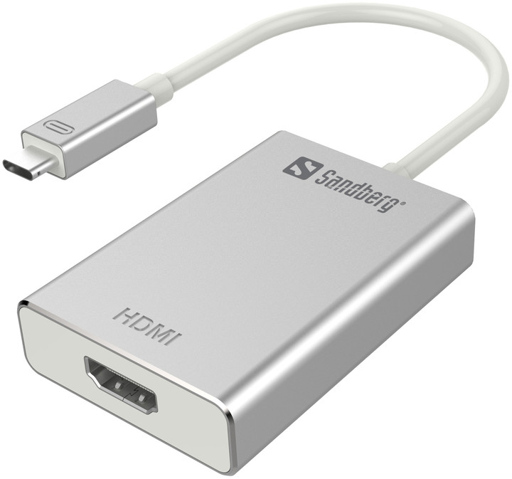 Sandberg USB-C do HDMI konvertor, stříbrná_2088276885