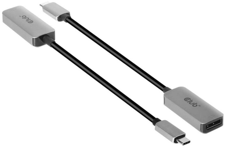 Club3D adaptér USB-C - DisplayPort 1.4, M/F, 8K@60Hz, 22cm, stříbrná_1184457810