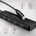 AXAGON travel hub 4x USB 3.2 Gen 1, 1x USB-C, kabel USB-C 19cm_22968964