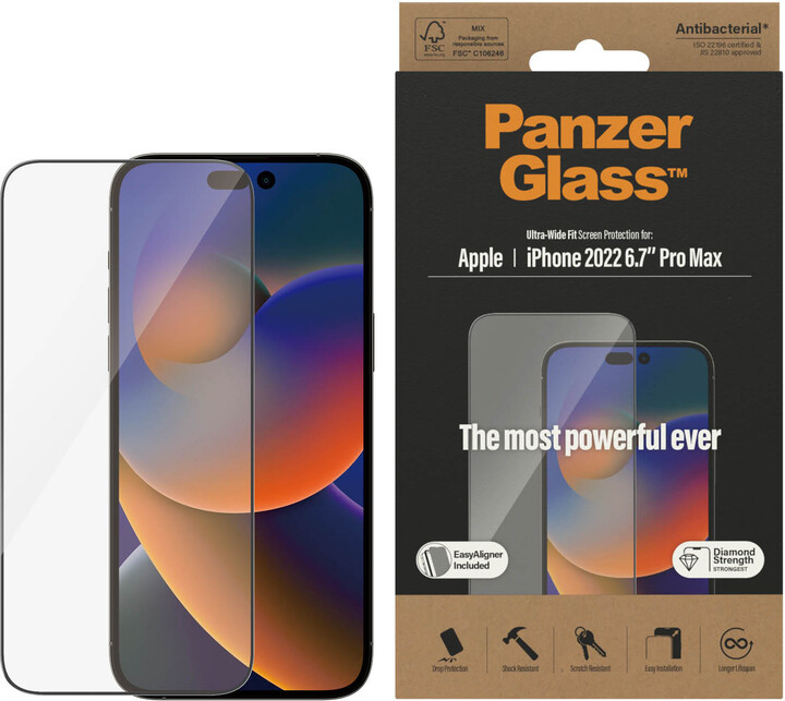 PanzerGlass ochranné sklo pro Apple iPhone 14 Pro Max s instalačním rámečkem_492194619