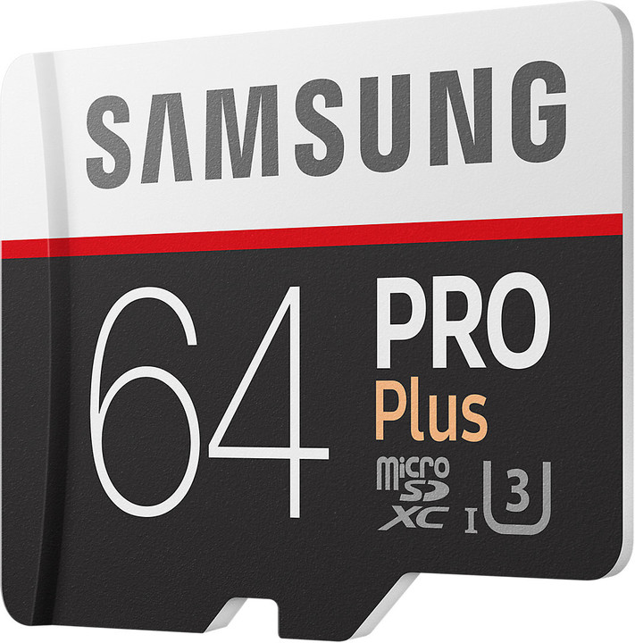 Samsung Micro SDXC 64GB PRO Plus UHS-I U3 + SD adaptér_1347447176