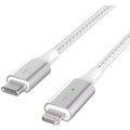 Belkin kabel USB-C - Lightning, M/M, MFi, Smart LED, opletený, 1.2m, bílá_1043688032