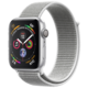 Apple Watch series 4, 40mm, pouzdro ze stříbrného hliníku/bílý provlékací řemínek