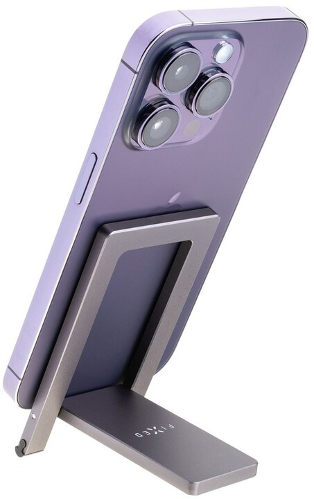 FIXED hliníkový stojánek na stůl pro mobilní telefony Frame Pocket, šedá_1107319581