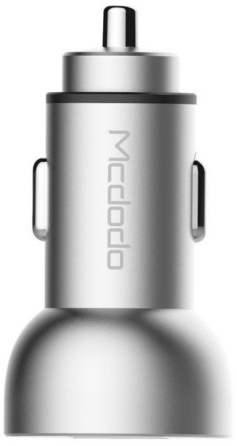 Mcdodo 5V 3.4A LED Digital Display Dual USB Ports Car Charger, Silver_213591874