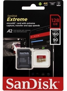 SanDisk Micro SDXC Extreme 128GB 160MB/s A2 UHS-I U3 V30 pro akční kamery + SD adaptér_482141331