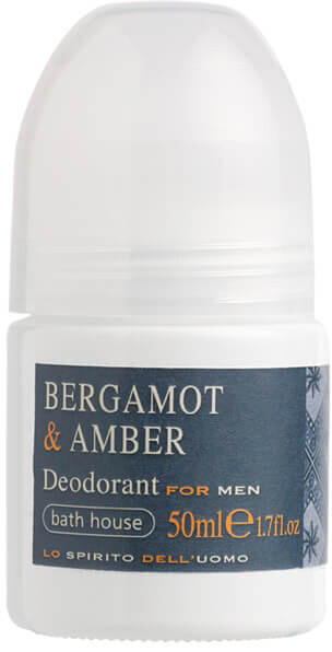 Deodorant Bath House Bergamot & Amber, kuličkový, 50 ml