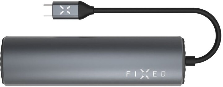 FIXED USB-C hliníkový 6-portový HUB Pro, šedá_1912323788