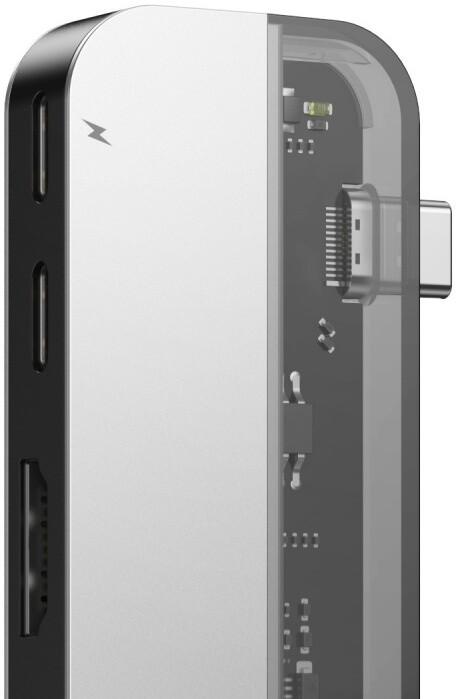 Baseus dokovací stanice Transparent Series Type-C HUB Adapter (Type-C *2+USB3.0*2+4K HDMI*1), šedá