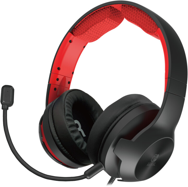 HORI SWITCH Gaming Headset, černá/červená_273654446