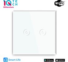 iQtech SmartLife chytrý vypínač 2x NoN, WiFI, Bílá