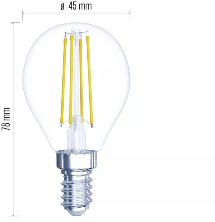 Emos LED žárovka Filament Mini Globe 6W, 810lm, E14, teplá bílá_610214618