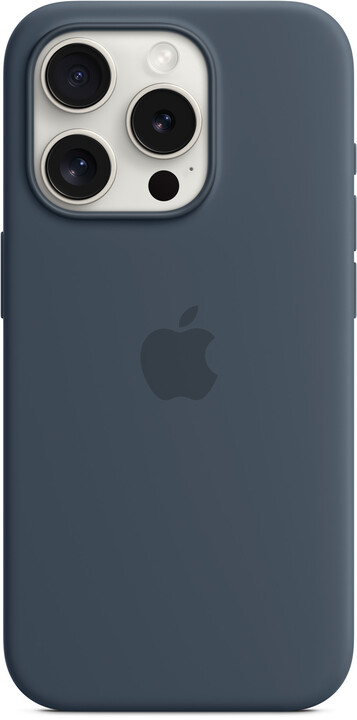 Apple Silikonový kryt s MagSafe pro iPhone 15 Pro, bouřkově modrá_611251651