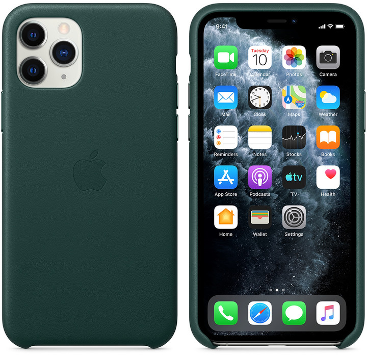 Apple kožený kryt na iPhone 11 Pro, piniově zelená_496970570