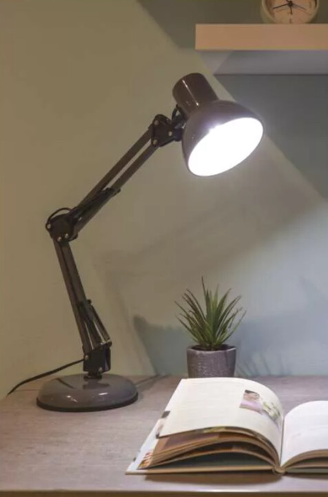 Emos LED stolní lampa Lucas na žárovku E27, tmavě šedá_1264471921