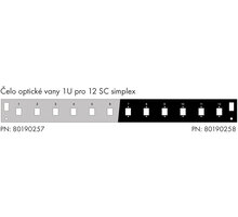 Solarix čelo optické vany 1U, pro 12 SC simplex, RAL 7035, s montážními otvory_861034944