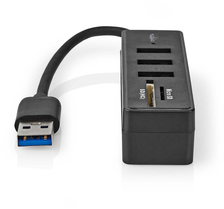 Nedis USB hub, 5 portový, USB-A, 3x USB 3.2 Gen 1, SD &amp; MicroSD_1978684384