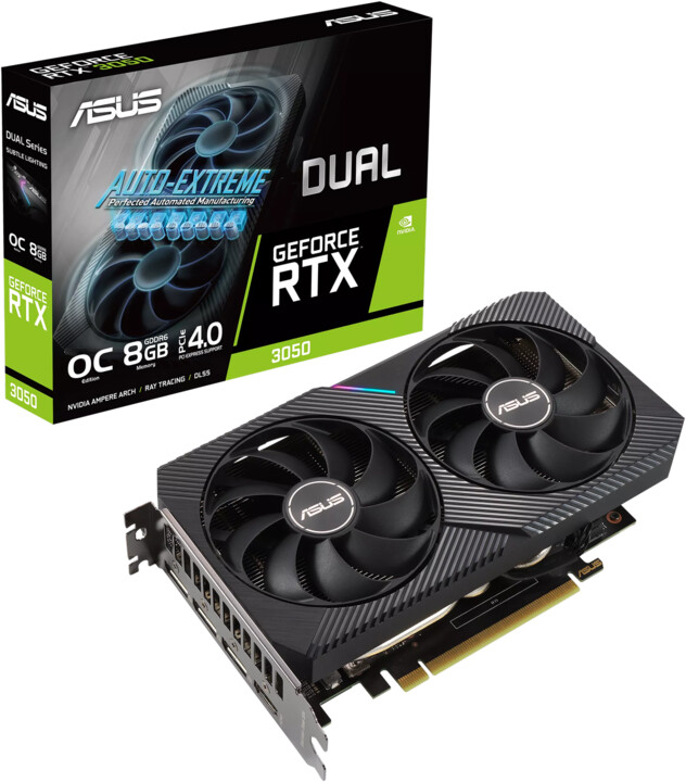 ASUS GeForce DUAL-RTX3050-O8G, LHR, 8GB GDDR6_1476766635