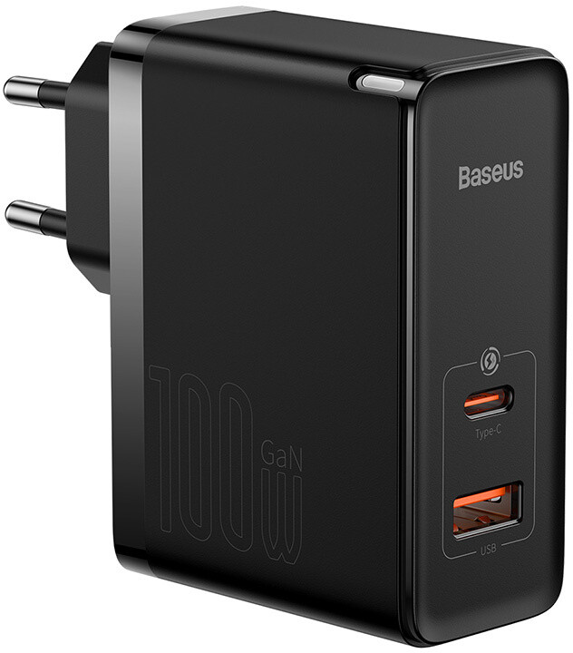 Baseus rychlonabíjecí adaptér GaN5 Pro, USB-C, USB-A, 100W, černá_7673325