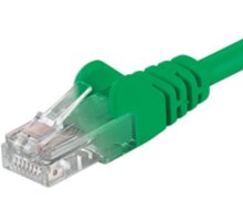 PremiumCord Patch kabel UTP RJ45-RJ45 level 5e, 1m, zelená sputp01G