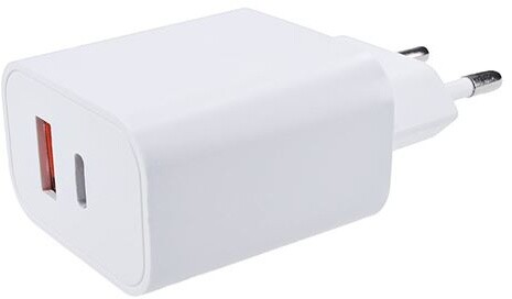 Solight síťová nabíječka USB-C, USB-A, 20W, bílá_1357226338