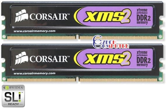 Corsair DIMM 1024MB DDR II 675MHz Twin2X1024-5400C4