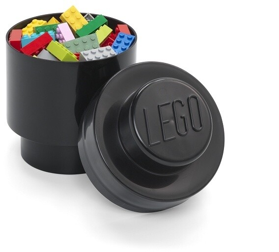 Úložný box LEGO, kulatý, černá_1856414427