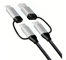 AXAGON 4in1 kabel USB-C/Micro USB - USB-C/USB-A, 1m, 3A, PD 60W_1616860812
