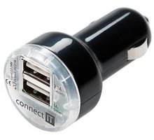 CONNECT IT CI-85 nabíječka do auta 2x USB, černá_993018510