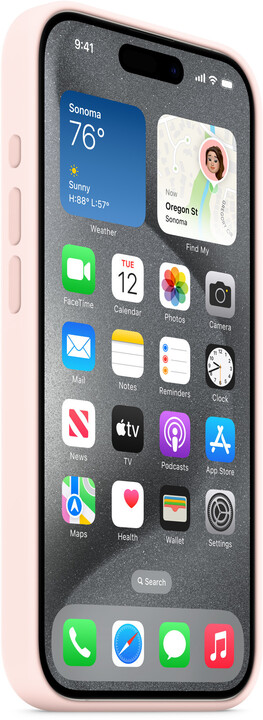 Apple Silikonový kryt s MagSafe pro iPhone 15 Pro, světle růžová_1943891581