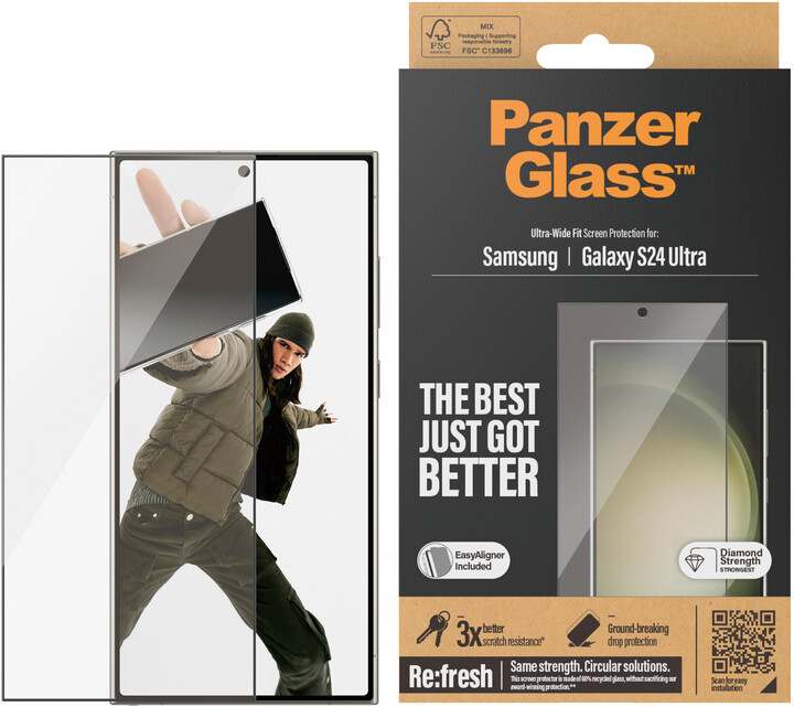 PanzerGlass ochranné sklo pro Samsung Galaxy S24 Ultra, s instalačním rámečkem_686742341