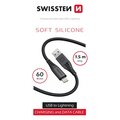 SWISSTEN datový kabel soft silicone USB-A - Lightning, 60W, 1.5m, černá_1117950311