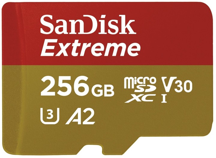 SanDisk micro SDXC Extreme 256GB 160MB/s A2 UHS-I U3 V30 + SD adaptér_572237