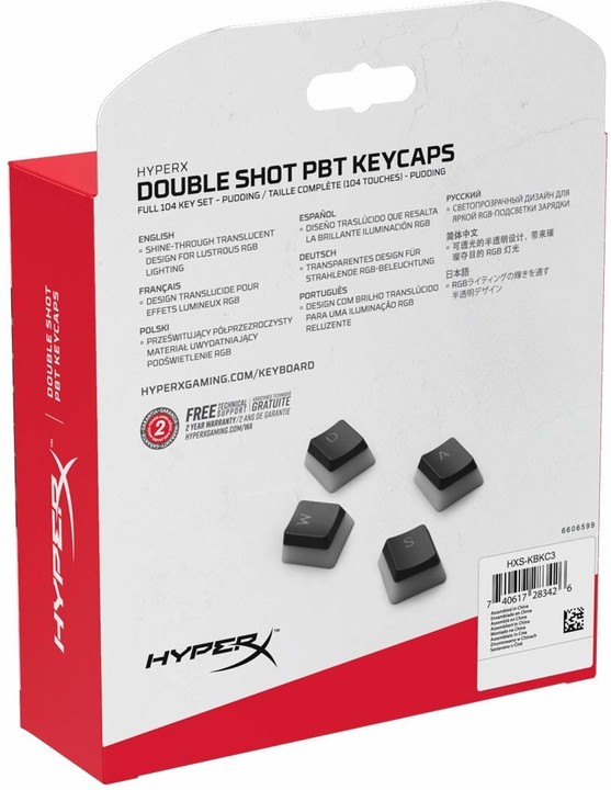 HyperX Double Shot PBT, Cherry MX, 104 kláves, černé, US_1913845241