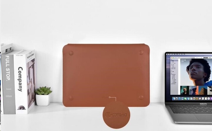 COTEetCI PU tenké pouzdro s magnetickým zapínáním pro Apple Macbook Pro 15, černá