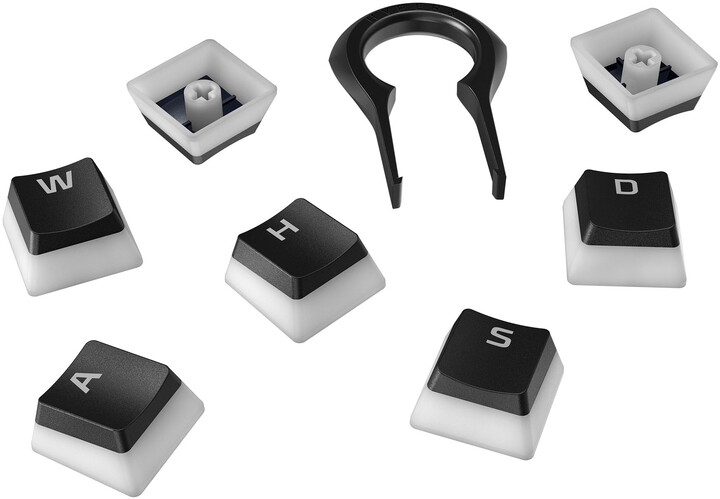 HyperX vyměnitelné klávesy Pudding PBT, 104 kláves, černé, US