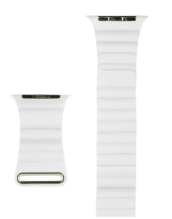 COTEetCI kožený magnetický řemínek Loop Band pro Apple Watch 38 / 40mm / 41mm, bílá_2122901530