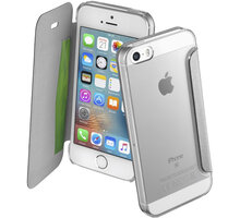 CellularLine Clear Book pouzdro typu kniha pro Apple iPhone 5/5S/SE, průhledné, stříbrné_704608913