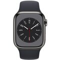 Apple Watch Series 8, Cellular, 41mm, Graphite Stainless Steel, Midnight Sport Band_423556697
