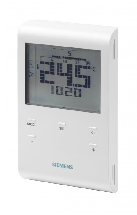 Siemens digitální prostorový termostat RDE100.1, programovatelný, drátový