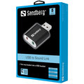 Sandberg externí zvuková karta, USB na Sound Link, černá_964819734