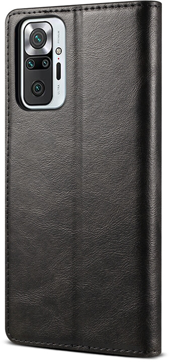 Lenuo Leather flipové pouzdro pro Xiaomi Redmi Note 10 Pro, černá_1521262247