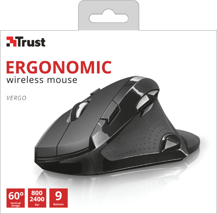 Trust Vergo Wireless Ergonomic Comfort, černá_717984218